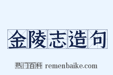 金陵志造句是什么意思的图片